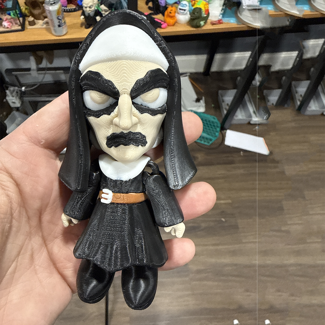 The NUN Flexi Horror Figure 3D Printed