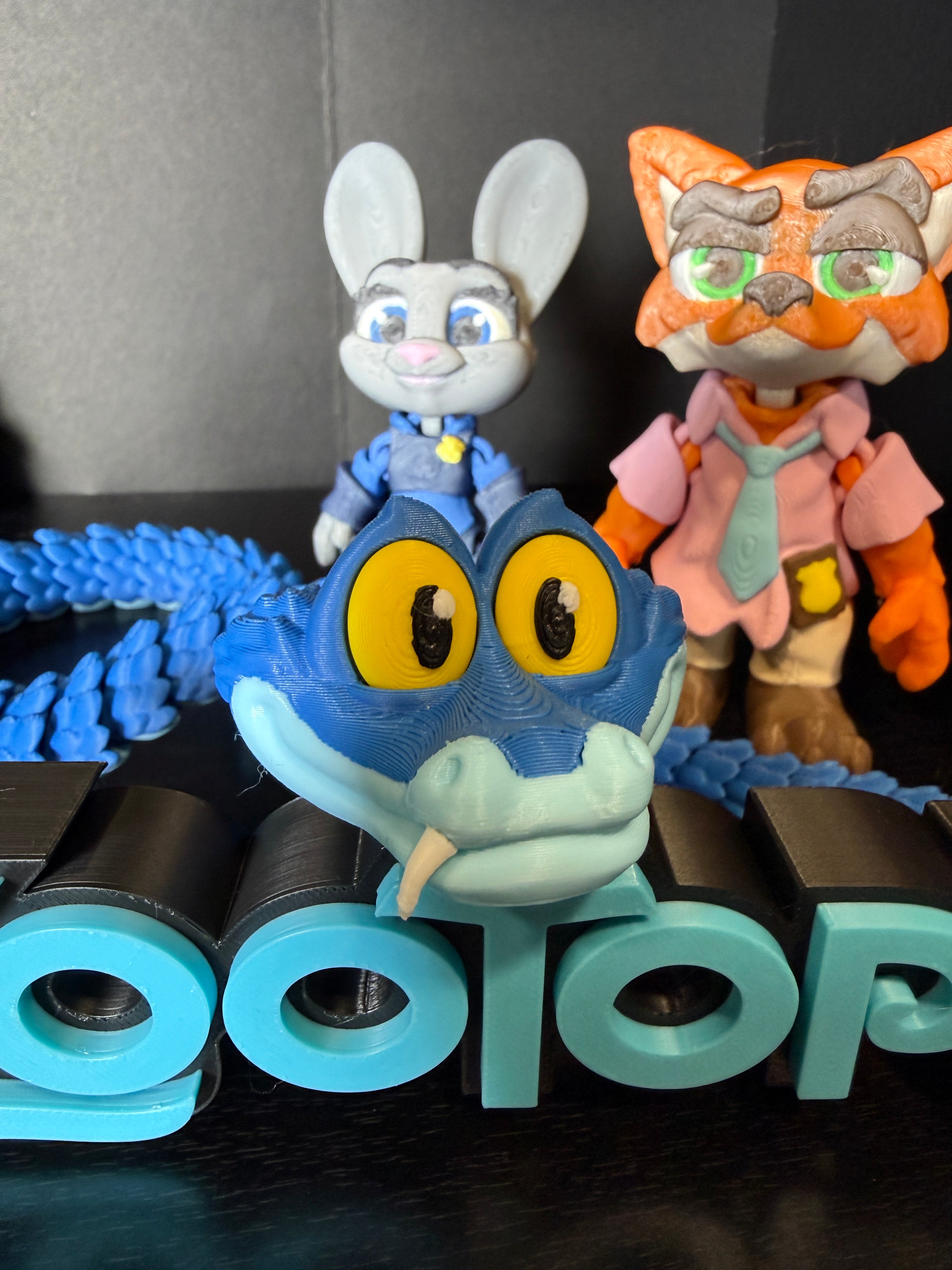 3D Printed Articulated Figure Toy – Zootopia Crew