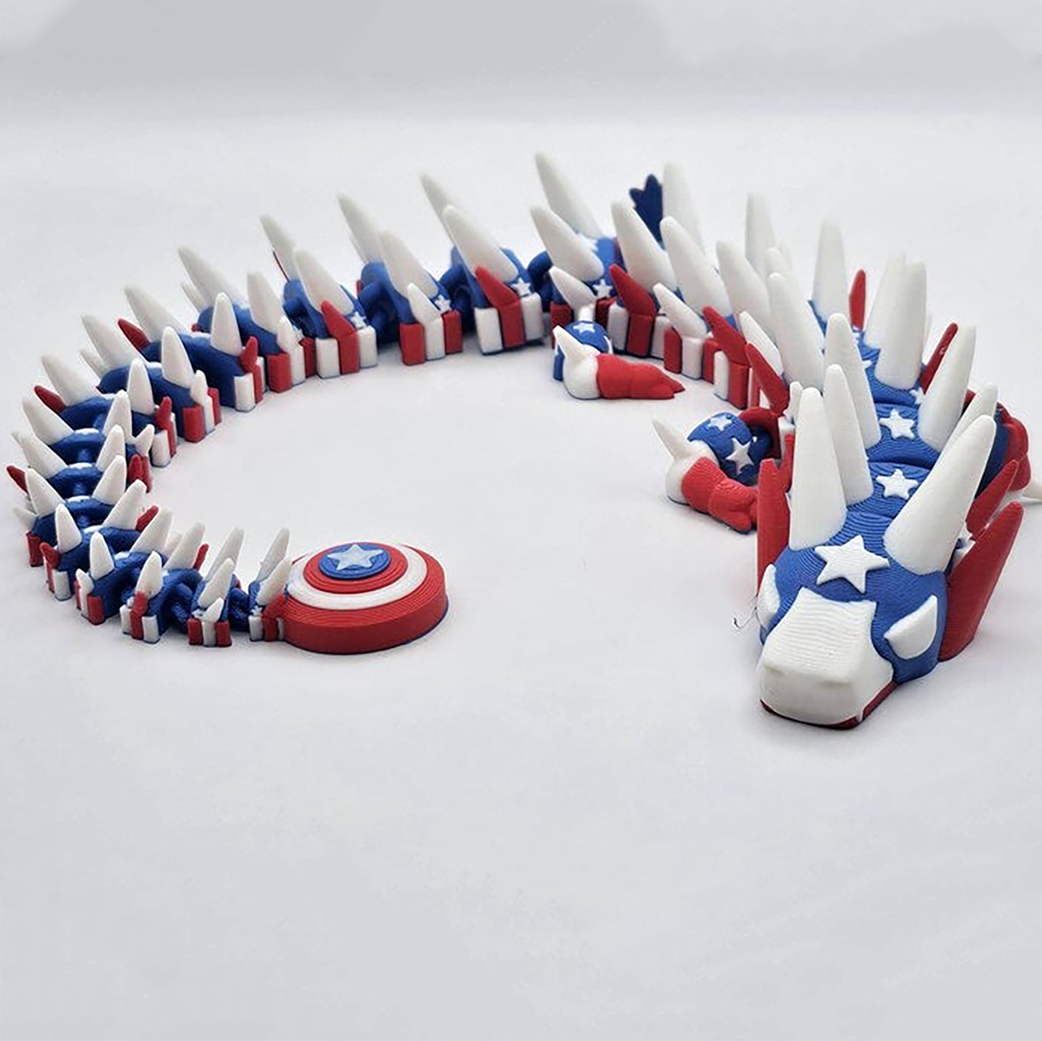 Patriotic Protector Dragon America 3d Printed