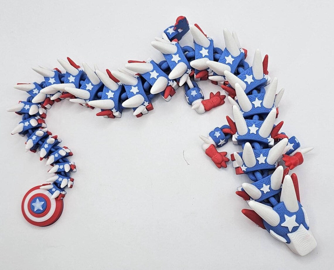 Patriotic Protector Dragon America 3d Printed