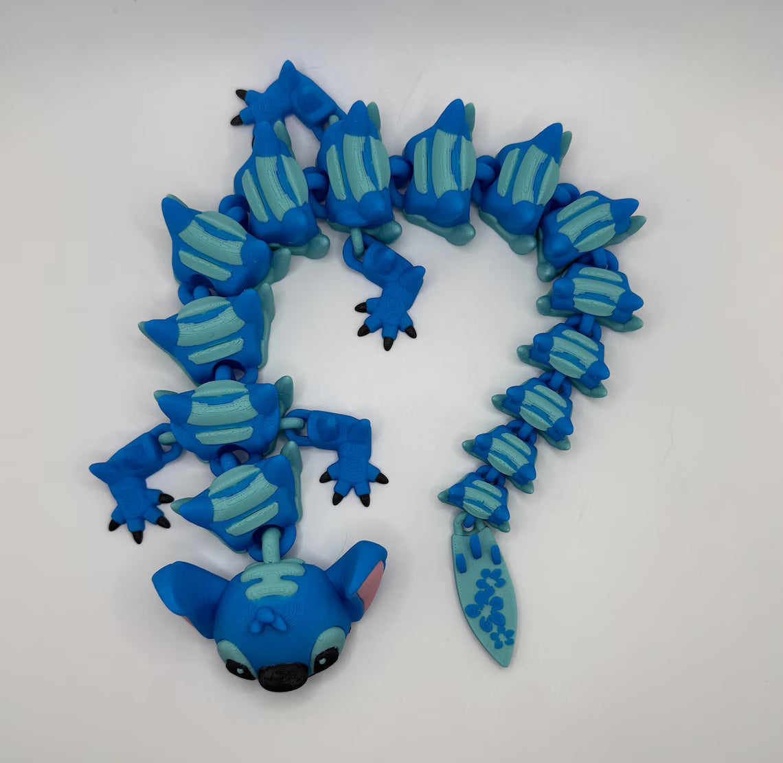 Blue Alien Dragon 3D Printed Articulating