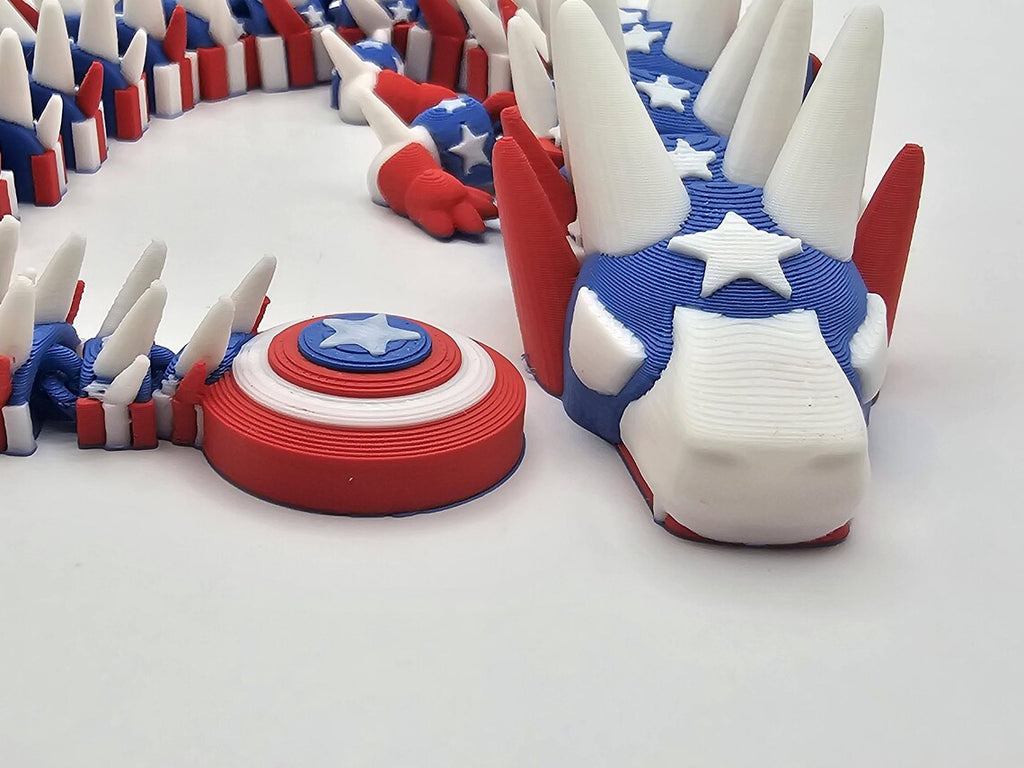 Patriotic Protector Dragon America 3d Printed